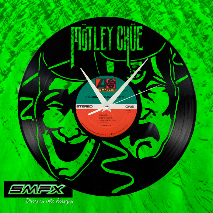 motley crue Laser Cut Vinyl Record artist representation or vinyl clock