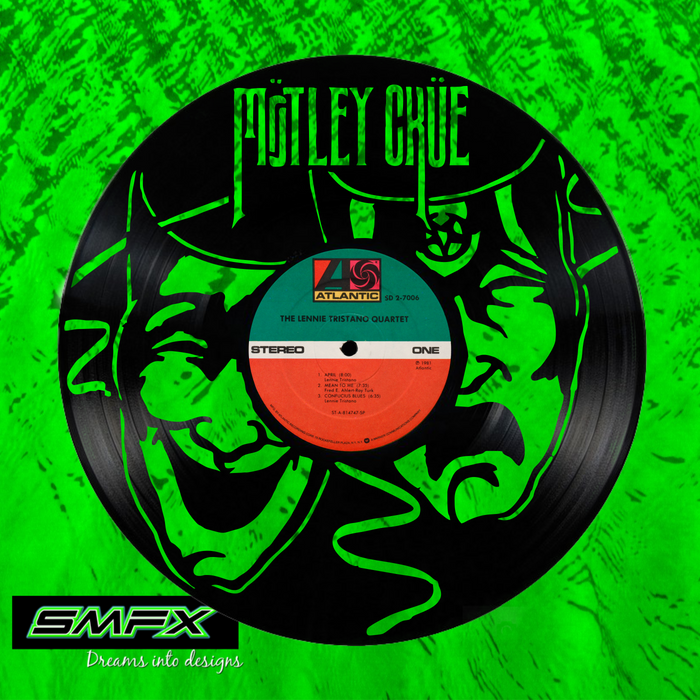 motley crue Laser Cut Vinyl Record artist representation or vinyl clock