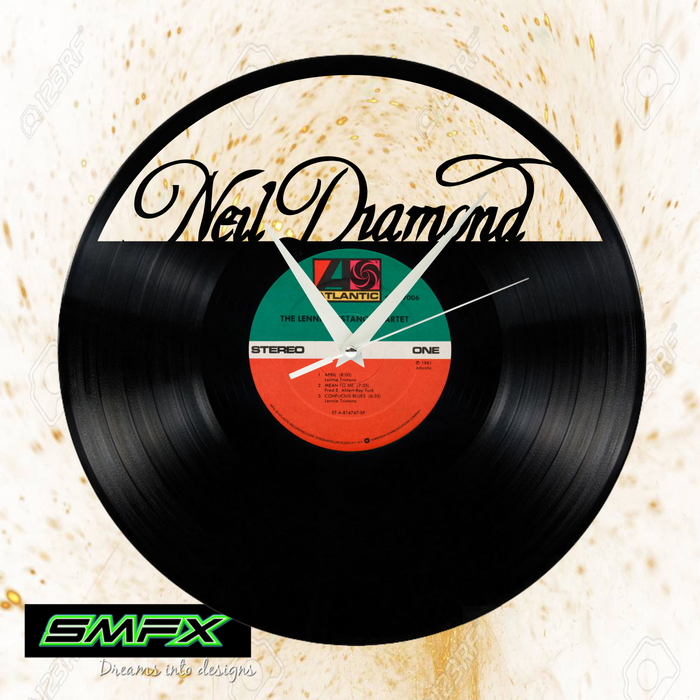 neil diamond Laser Cut Vinyl Record artist representation or vinyl clock