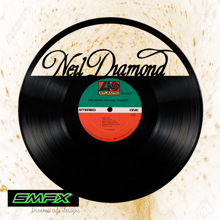 neil diamond Laser Cut Vinyl Record artist representation or vinyl clock