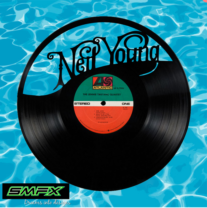 neil young Laser Cut Vinyl Record artist representation or vinyl clock