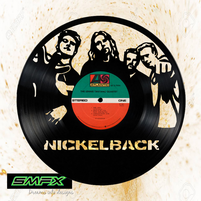 nickelback Laser Cut Vinyl Record artist representation or vinyl clock