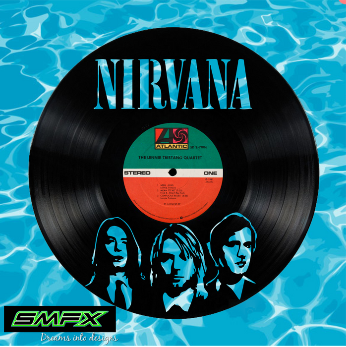 nirvana Laser Cut Vinyl Record artist representation or vinyl clock