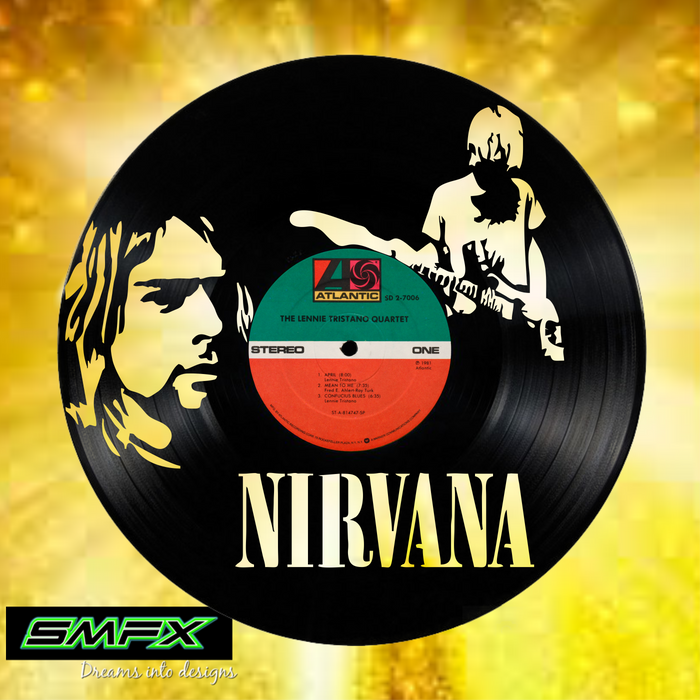 nirvana Laser Cut Vinyl Record artist representation or vinyl clock