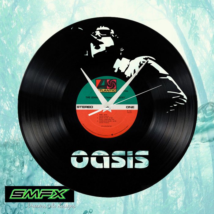 oasis Laser Cut Vinyl Record artist representation or vinyl clock