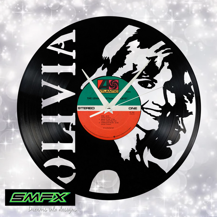 olivia newton john Laser Cut Vinyl Record artist representation or vinyl clock