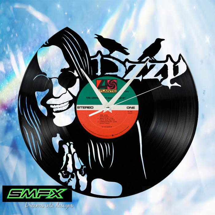 ozzy Laser Cut Vinyl Record artist representation or vinyl clock
