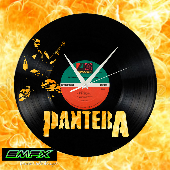 Pantera Laser Cut Vinyl Record artist representation or vinyl clock