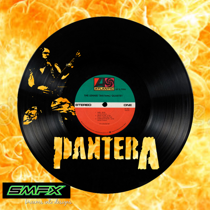 Pantera Laser Cut Vinyl Record artist representation or vinyl clock
