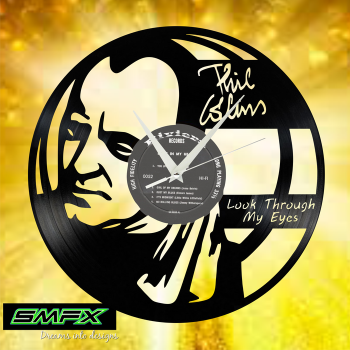 phil collins Laser Cut Vinyl Record artist representation or vinyl clock