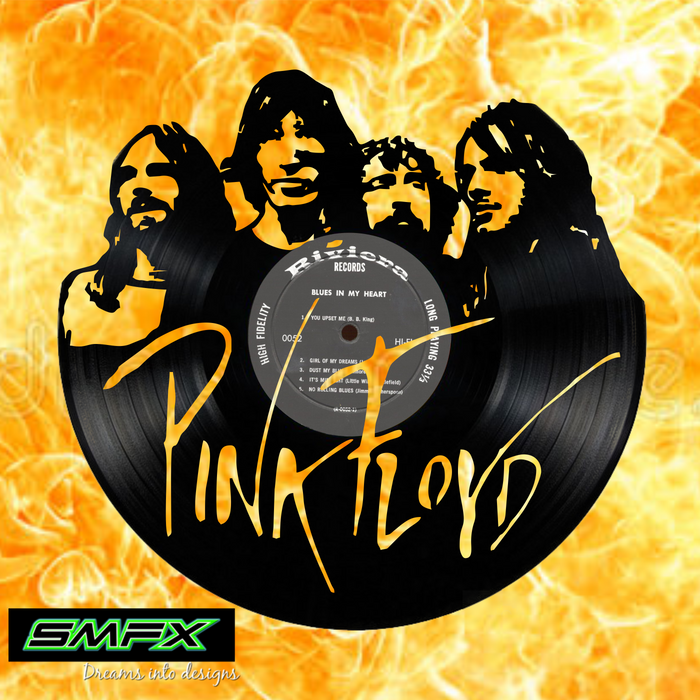 pink floyd Laser Cut Vinyl Record artist representation or vinyl clock