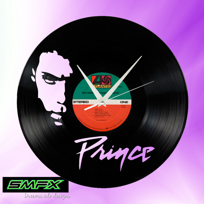 prince Laser Cut Vinyl Record artist representation or vinyl clock