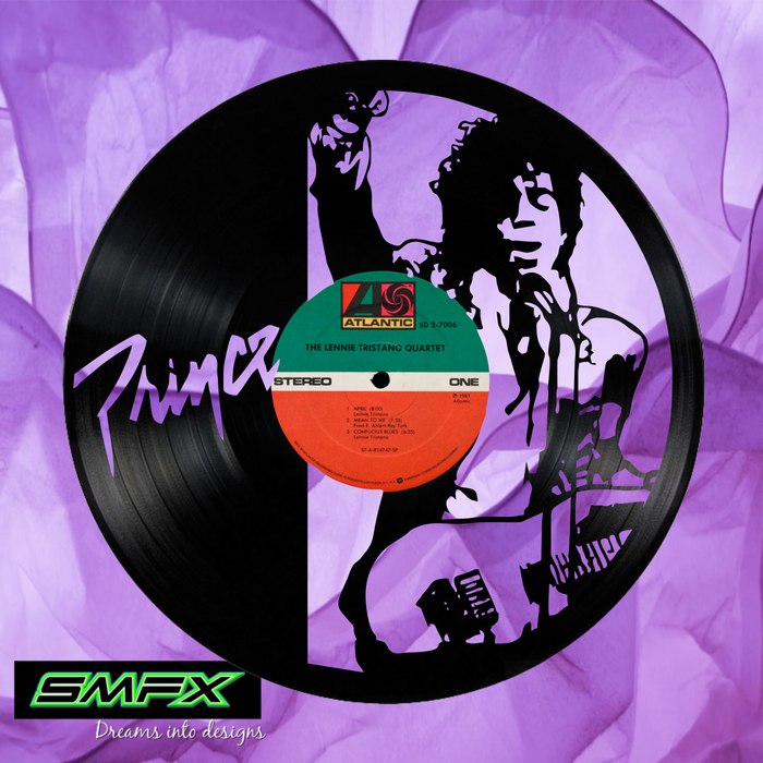 prince Laser Cut Vinyl Record artist representation or vinyl clock