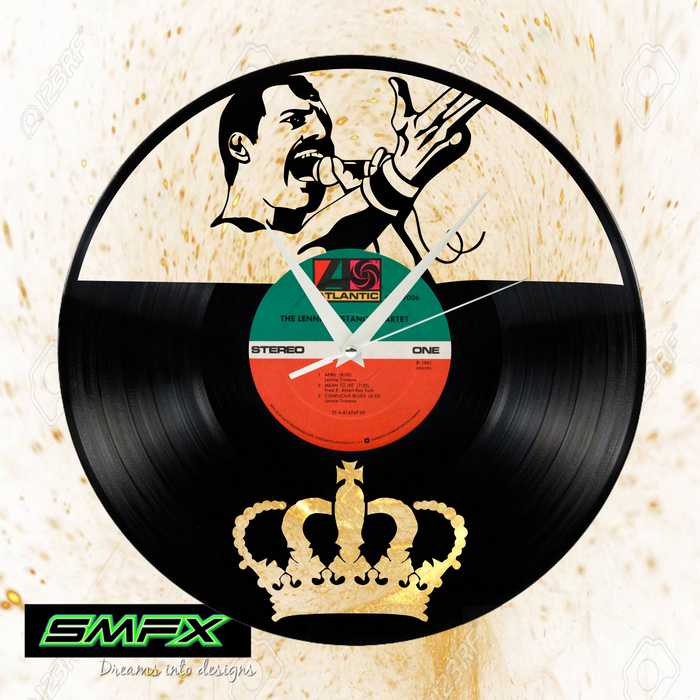 Queen Laser Cut Vinyl Record artist representation or vinyl clock