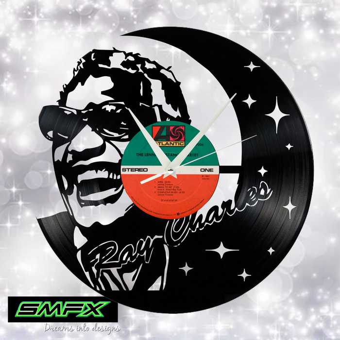 ray charles Laser Cut Vinyl Record artist representation or vinyl clock