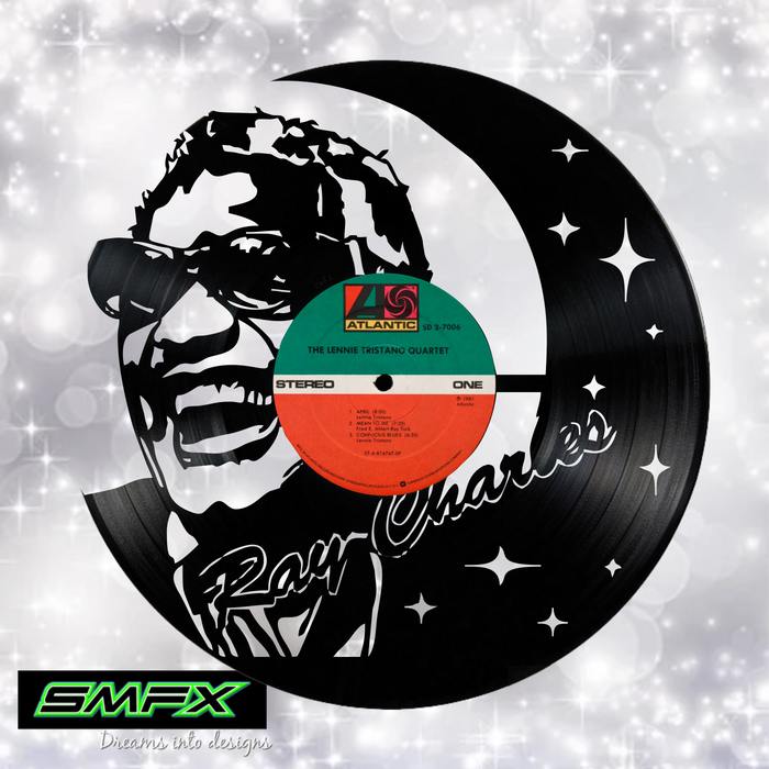 ray charles Laser Cut Vinyl Record artist representation or vinyl clock