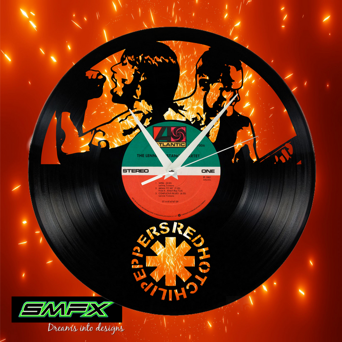 red hot chili peppers Laser Cut Vinyl Record artist representation or vinyl clock