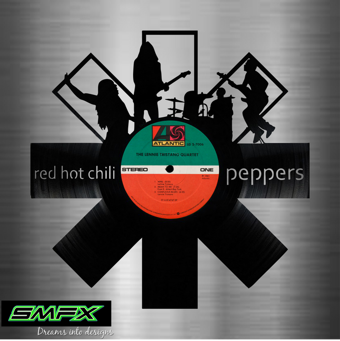 red hot chili peppers Laser Cut Vinyl Record artist representation or vinyl clock