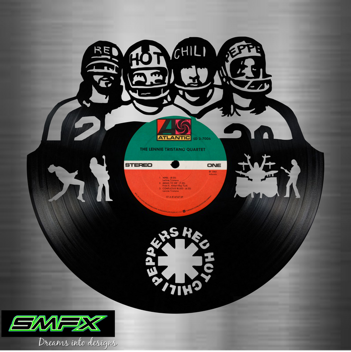 red hot chili peppers Laser Cut Vinyl Record artist representation or vinyl clock