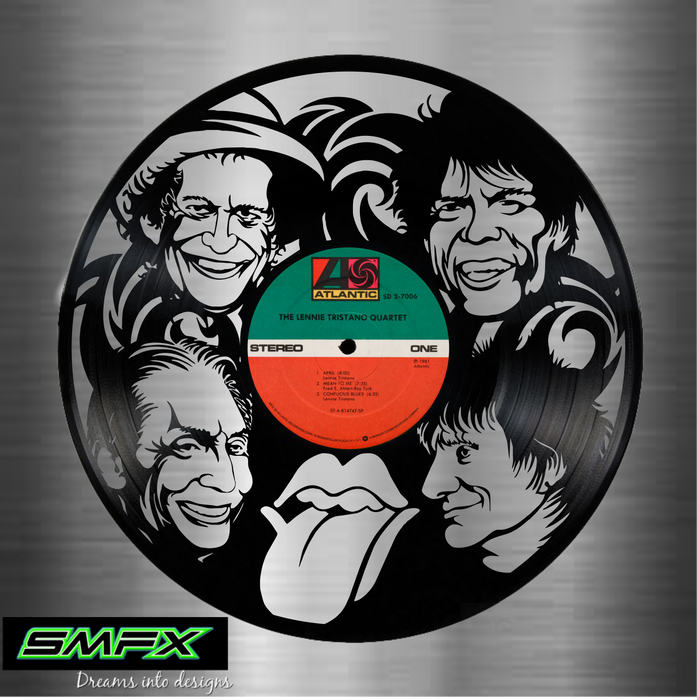 rolling stones wagon Laser Cut Vinyl Record artist representation or vinyl clock