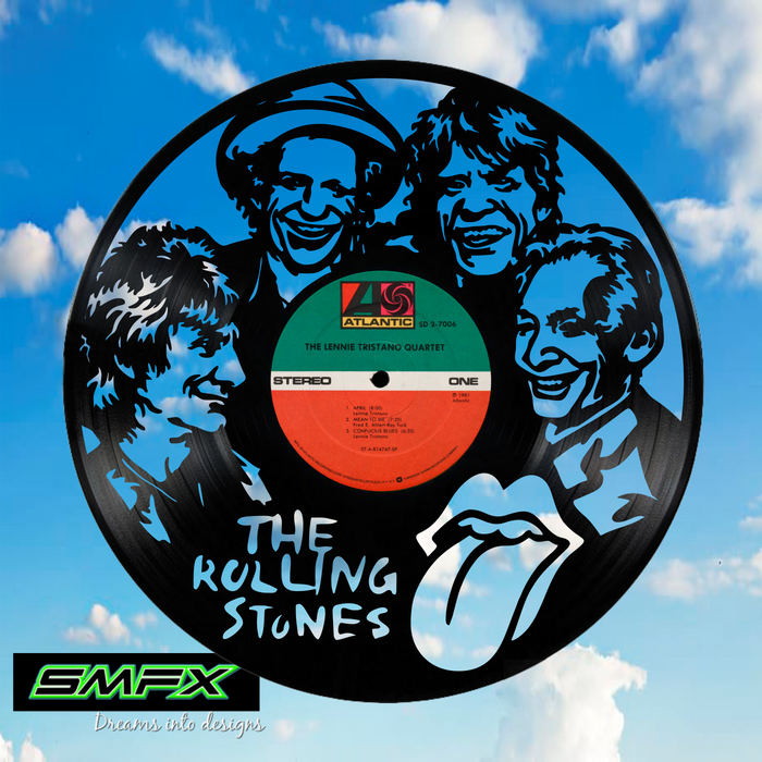 rolling stones wagon Laser Cut Vinyl Record artist representation or vinyl clock