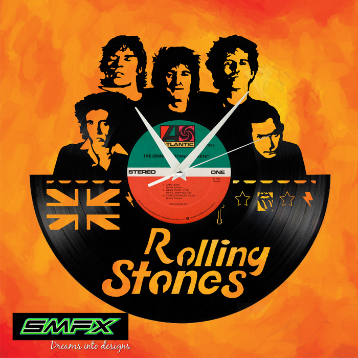 rolling stones wagon Laser Cut Vinyl Record artist representation or vinyl clock