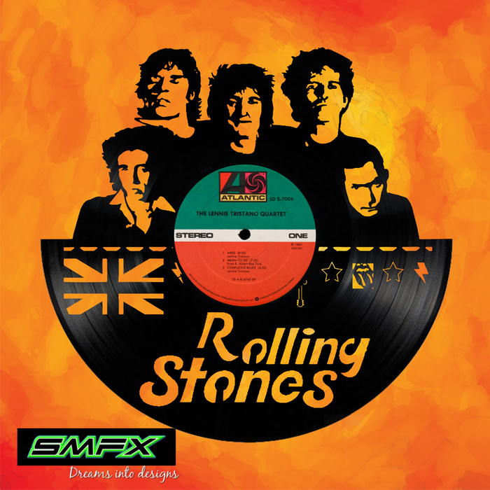 rolling stones wagon Laser Cut Vinyl Record artist representation or vinyl clock