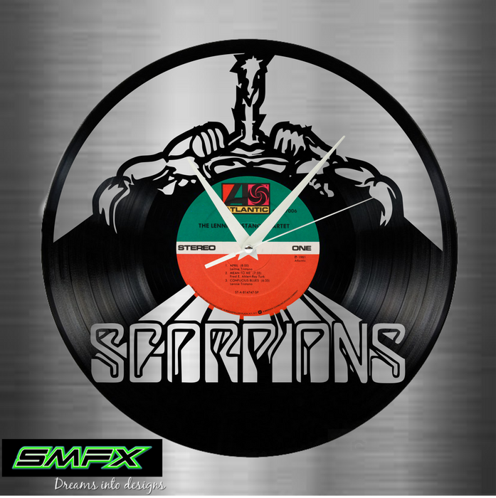 SCORPIONS Laser Cut Vinyl Record artist representation or vinyl clock