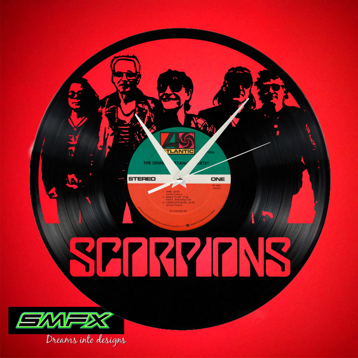SCORPIONS Laser Cut Vinyl Record artist representation or vinyl clock
