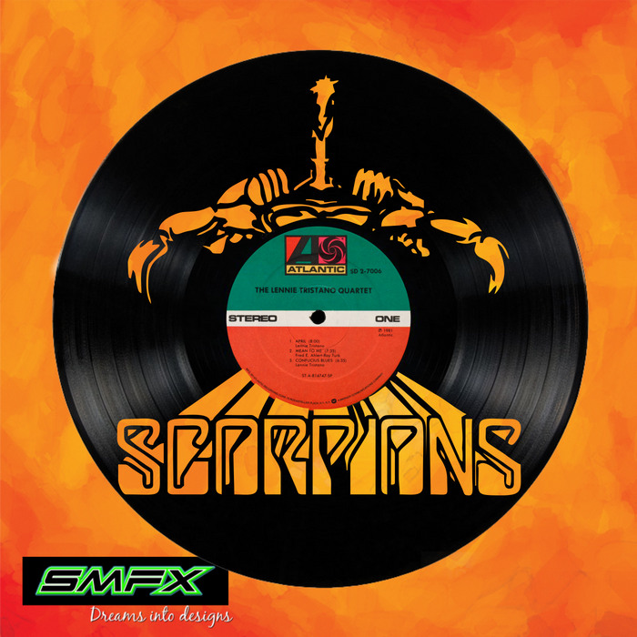 SCORPIONS Laser Cut Vinyl Record artist representation or vinyl clock