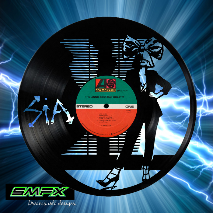 sia Laser Cut Vinyl Record artist representation or vinyl clock