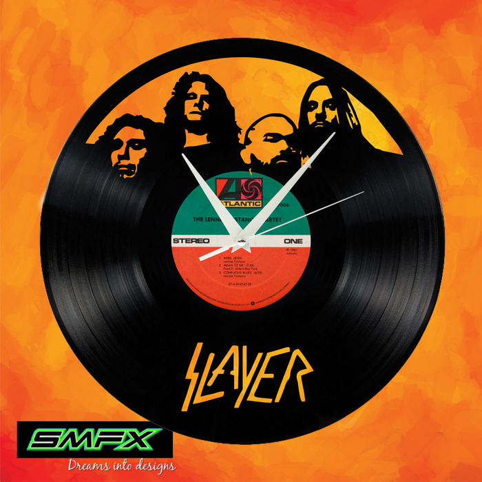 slayer Laser Cut Vinyl Record artist representation or vinyl clock
