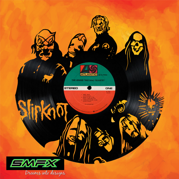 Slipknot Laser Cut Vinyl Record artist representation or vinyl clock