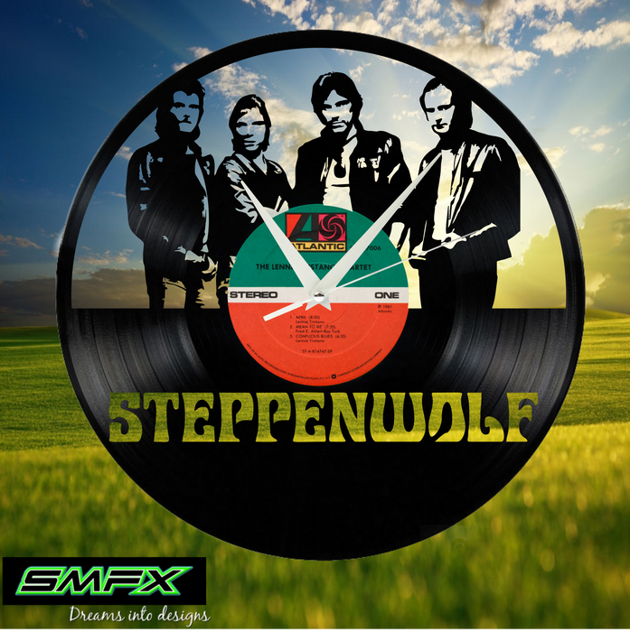 steppenwolf Laser Cut Vinyl Record artist representation or vinyl clock
