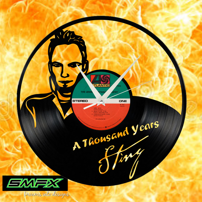 sting Laser Cut Vinyl Record artist representation or vinyl clock