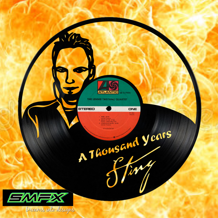sting Laser Cut Vinyl Record artist representation or vinyl clock