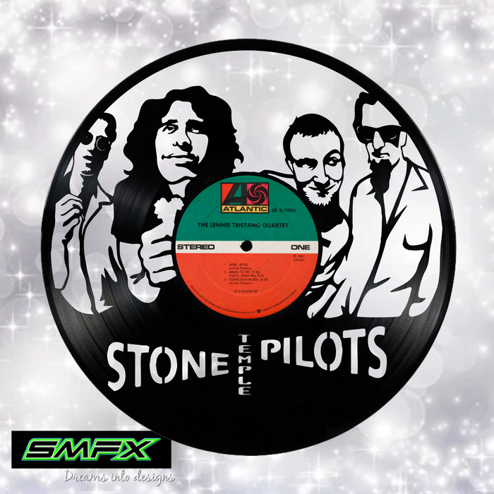 stone temple pilots Laser Cut Vinyl Record artist representation or vinyl clock