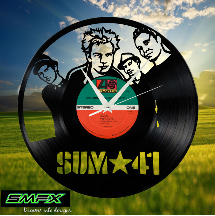 sum 41 Laser Cut Vinyl Record artist representation or vinyl clock