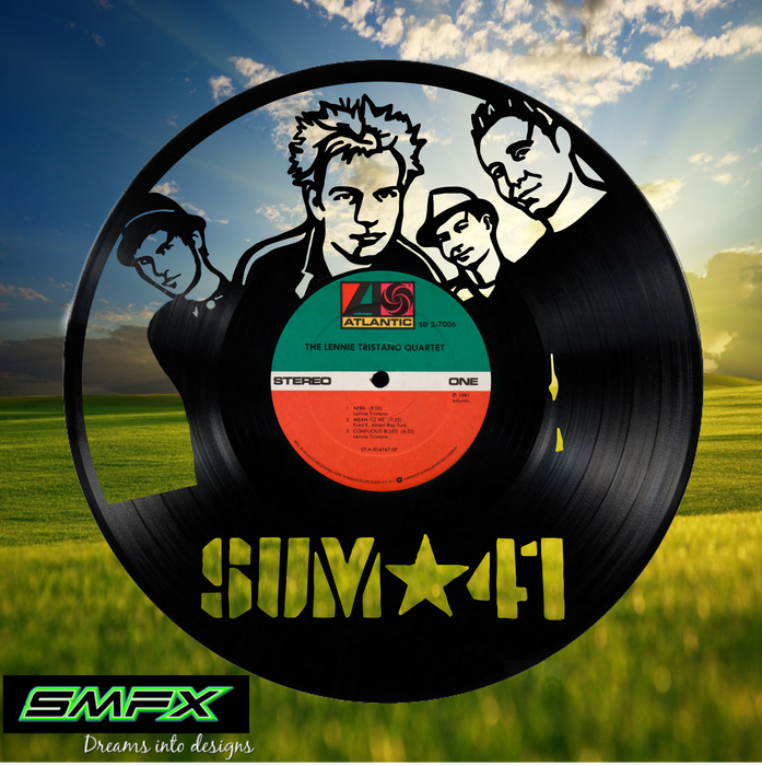 sum 41 Laser Cut Vinyl Record artist representation or vinyl clock