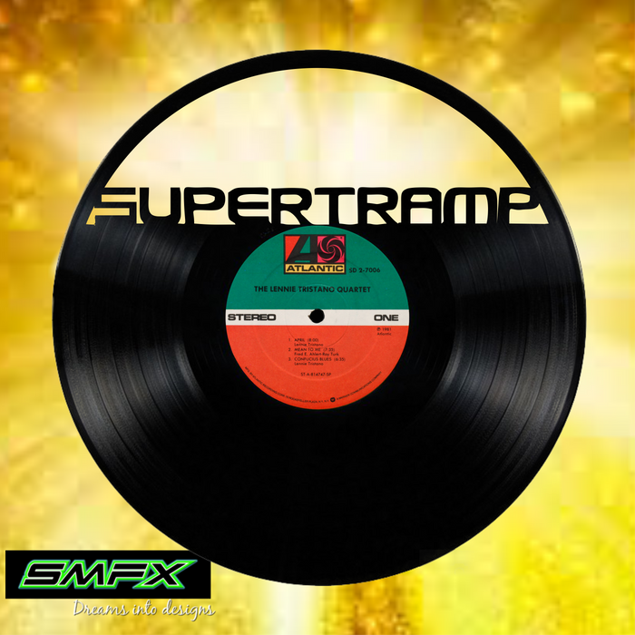 super tramp Laser Cut Vinyl Record artist representation or vinyl clock