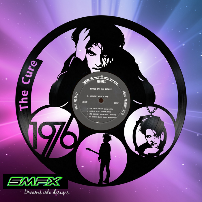 the cure Laser Cut Vinyl Record artist representation or vinyl clock
