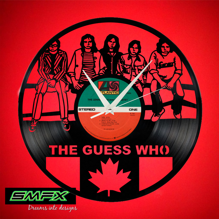 the guess who Laser Cut Vinyl Record artist representation or vinyl clock