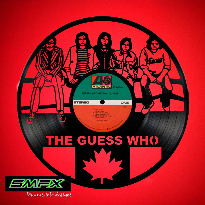 the guess who Laser Cut Vinyl Record artist representation or vinyl clock