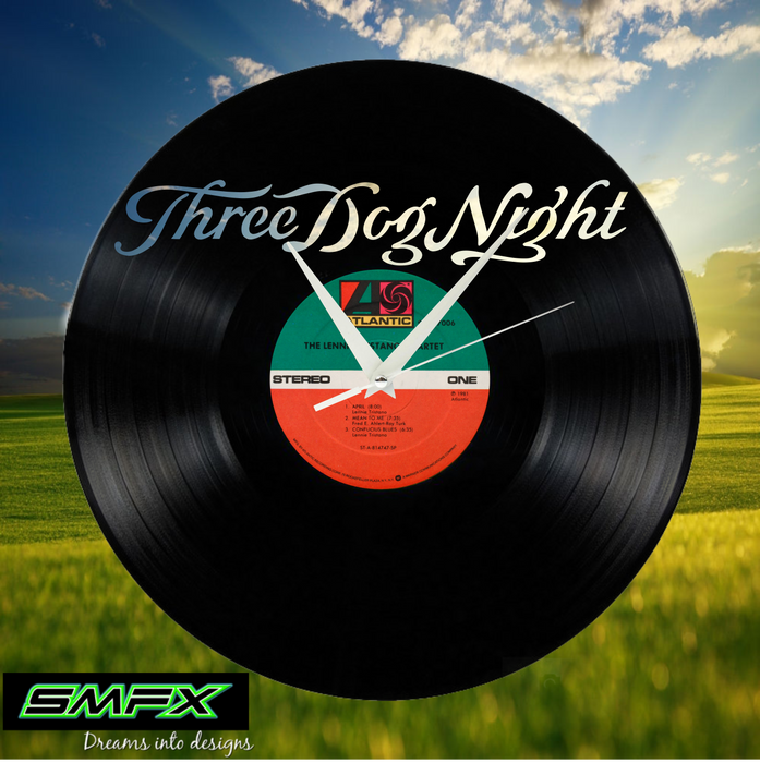 three dog night Laser Cut Vinyl Record artist representation or vinyl clock