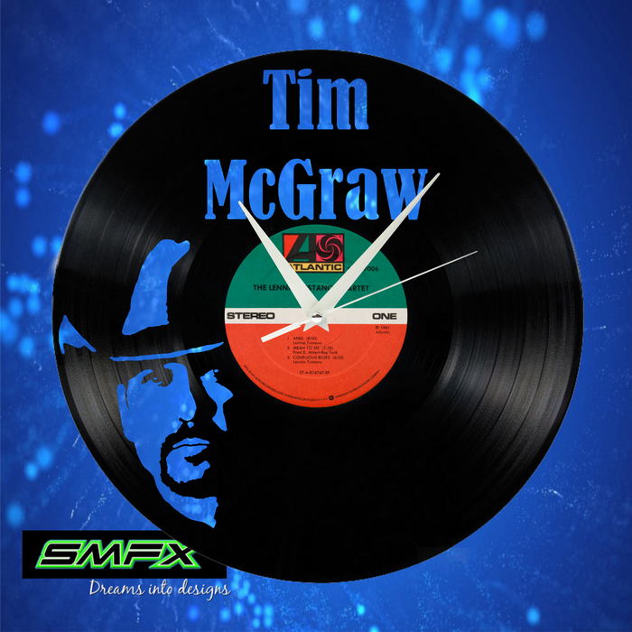 tim mcGraw Laser Cut Vinyl Record artist representation or vinyl clock