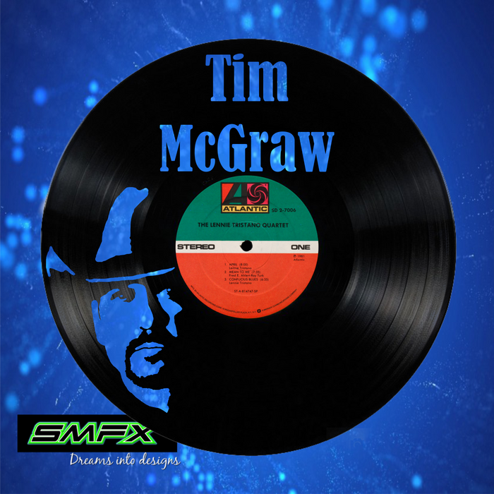 tim mcGraw Laser Cut Vinyl Record artist representation or vinyl clock