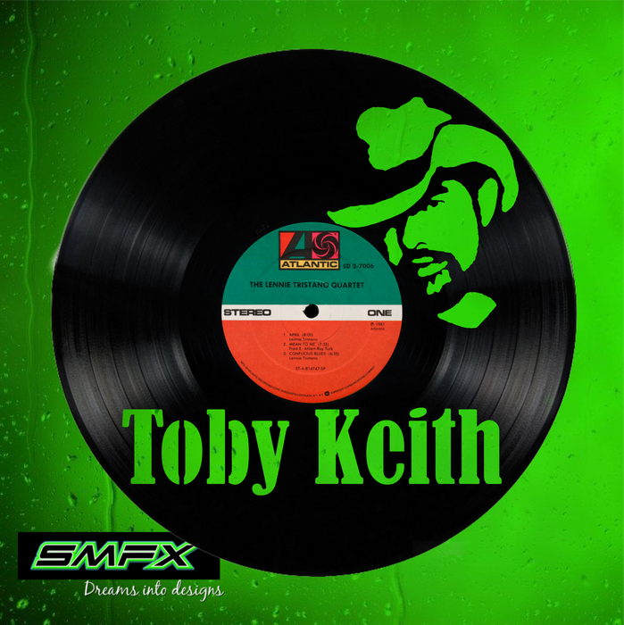 toby keith Laser Cut Vinyl Record artist representation or vinyl clock