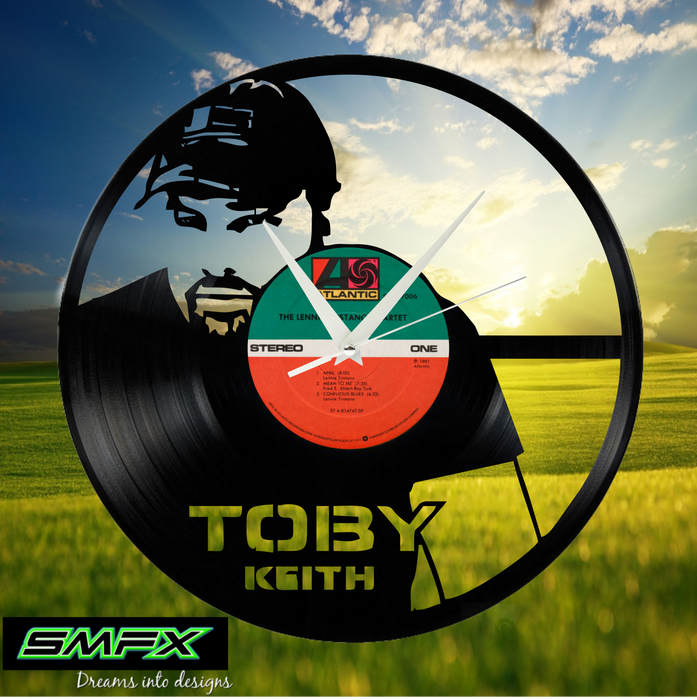 toby keith Laser Cut Vinyl Record artist representation or vinyl clock