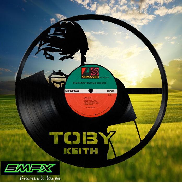 toby keith Laser Cut Vinyl Record artist representation or vinyl clock