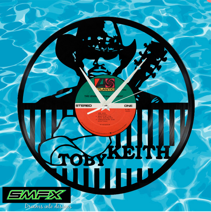 toby keith Laser Cut Vinyl Record artist representation or vinyl clock